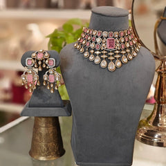 Aadesh Polki Neckline Set