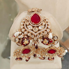 Namrata Polki Necklace Set (Ruby Red)