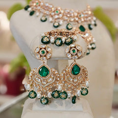 Aadal Polki Maangtikka (Mint Green)