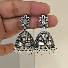 Ira polki jhumka (Black)