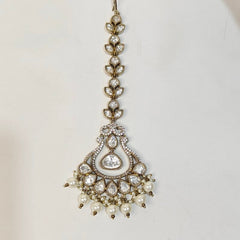 Meera Polki Maangtikka (Pearls)