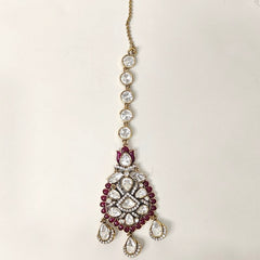 Mia Polki Maangtikka (Ruby Red)