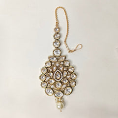 Heena kundan polki maangtikka (Golden, Ruby)