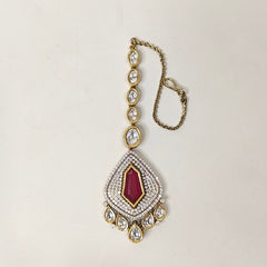 Miara Polki Maangtikka (Ruby Red)