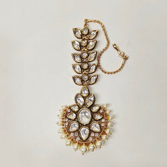 Aroona kundan polki maangtikka (Golden)