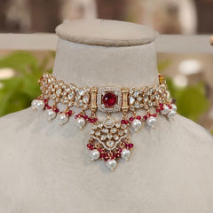 Siddhi choker set (22 kt gold plated)