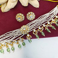 Abhaa Paachi kundan choker (Green, White)