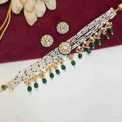 Abhaa Paachi kundan choker (White)