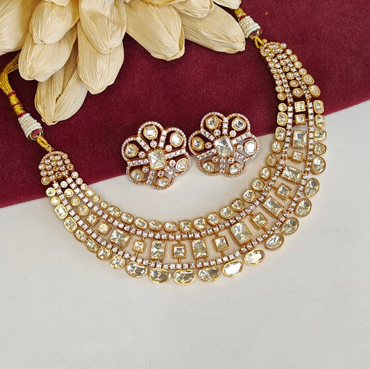 Adiva Moissanite bridal necklace set