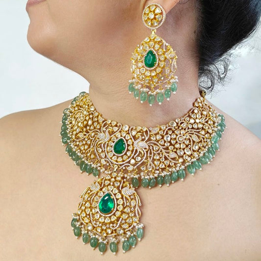 Aantara Moissanite bridal necklace set