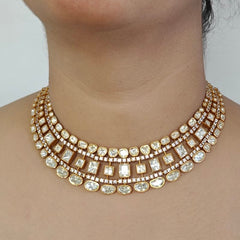 Adiva Moissanite bridal necklace set