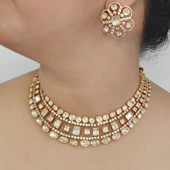 Adiva Moissanite bridal necklace set