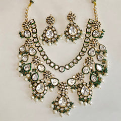 Ahelia Kundan Polki Double Line Set