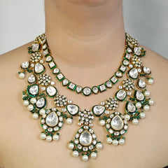 Ahelia Kundan Polki Double Line Set