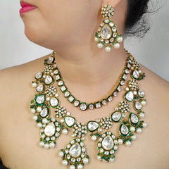 Ahelia Kundan Polki Double Line Set
