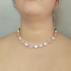 Binti Polki Neckline set (Golden, Pink)