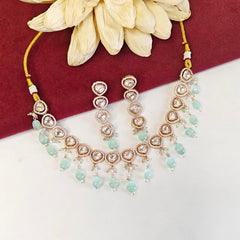 Azeen sea green Polki Set