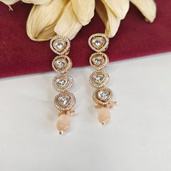 Azeen peach green Polki Set