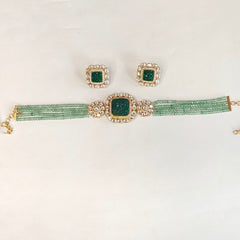 Beena Mint Green Choker Set