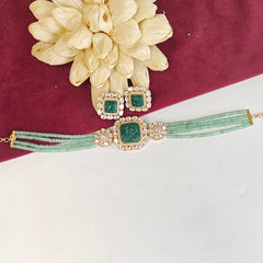 Beena Mint Green Choker Set