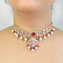Siddhi choker set (22 kt gold plated)