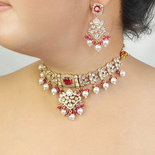 Siddhi choker set (22 kt gold plated)
