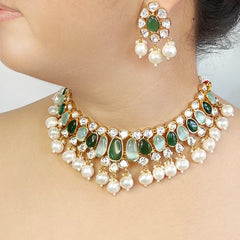 Rangoli Green polki set