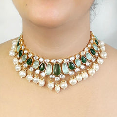 Rangoli Green polki set