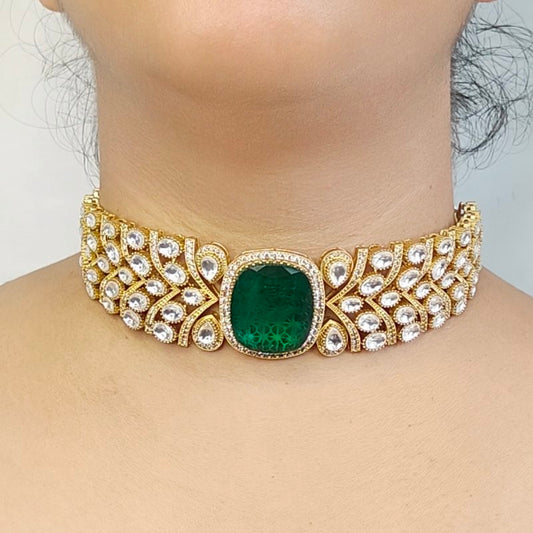 Sarika Moissanite polki choker