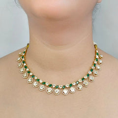 Niisha Moissanite necklace set green