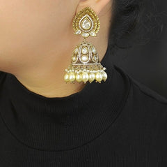 Kalpana oxidised polki jhumka
