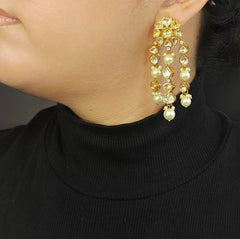 Beela Golden Polki Earrings