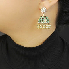Aditi Polki Jhumka (Mint Green)
