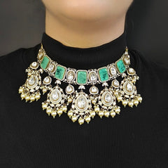 Kavya Polki Neckline set