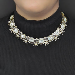 Aadhira Antique polki neckline