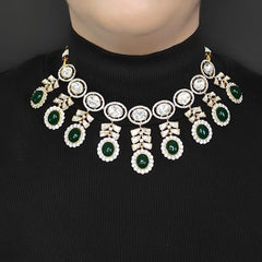Anurima Green Polki Necklace Set