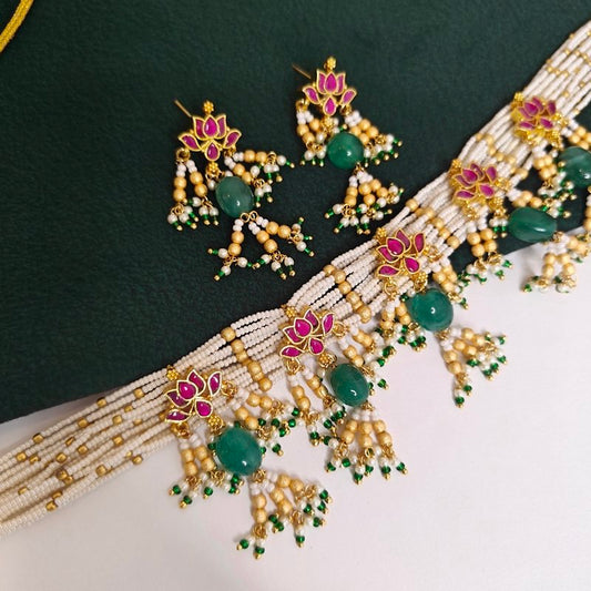 Abha Paachi kundan choker