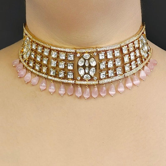 Yavi Pink Polki Choker