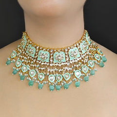 Poornima mint enameled set