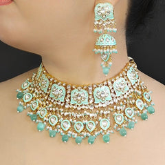 Poornima mint enameled set