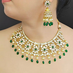 Rakhi Polki Choker Set green