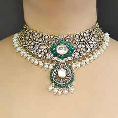 Bramhi polki neckline set