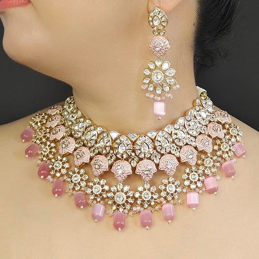 Mehnaaz Pink Polki Set