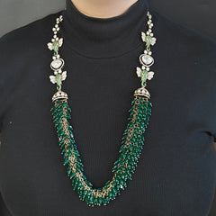 Gajanan fusion polki long set