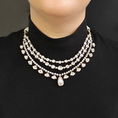 Himani Polki Neckline set (Golden, White)