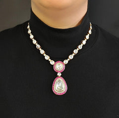 Aapsara Moissanite Polki Necklace set