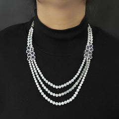 Bella three line necklace (Blue)