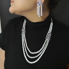 Bella three line necklace (Blue)