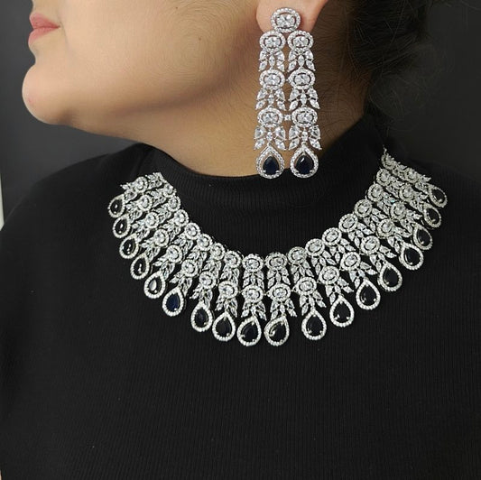 Hezal Royal Blue Necklace set