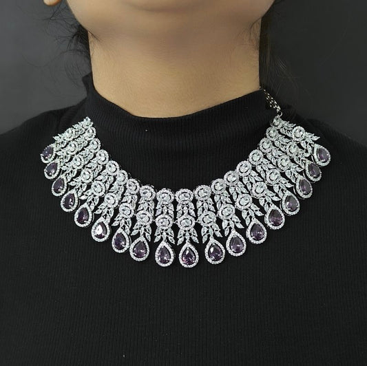 Hezal Purple Necklace set